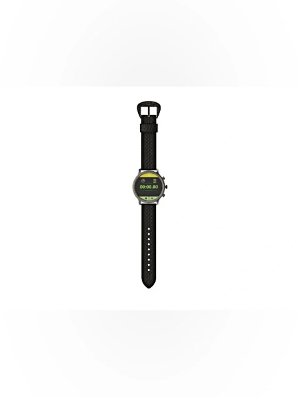 🆕 Wrangler Round Silvertone Smartwatch Leather Strap Android iPhone Compatible